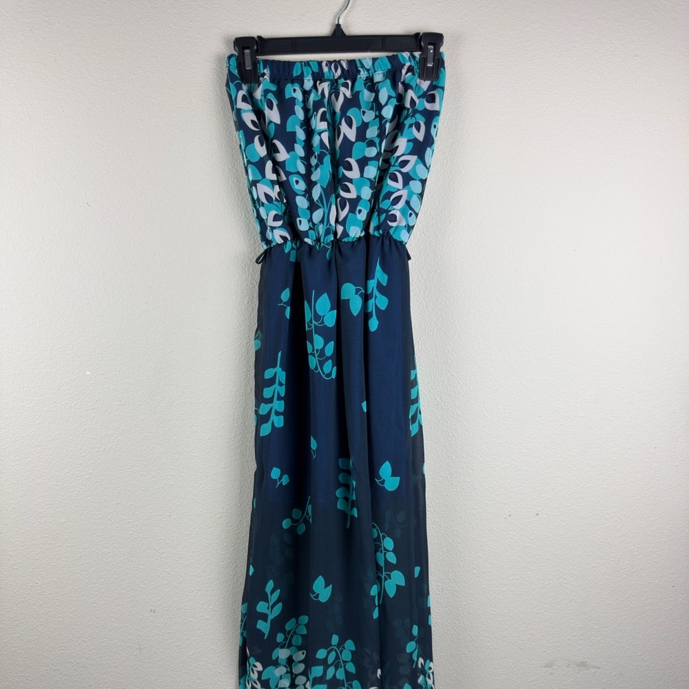 Shira P Chic Teal and Navy Maxi Dress size small